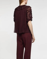 Ulla Johnson - Isolda Silk Smocked Short Sleeve Blouse