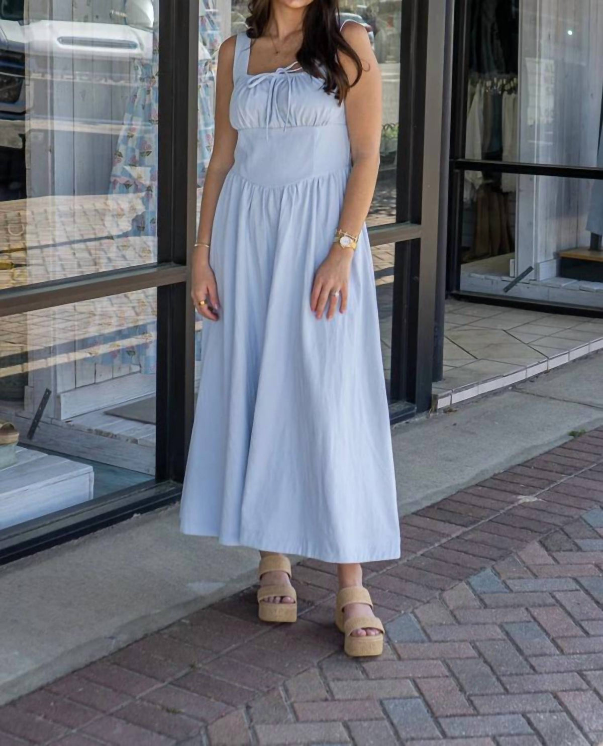 Aureum - Clair Twill Corset Midi Dress