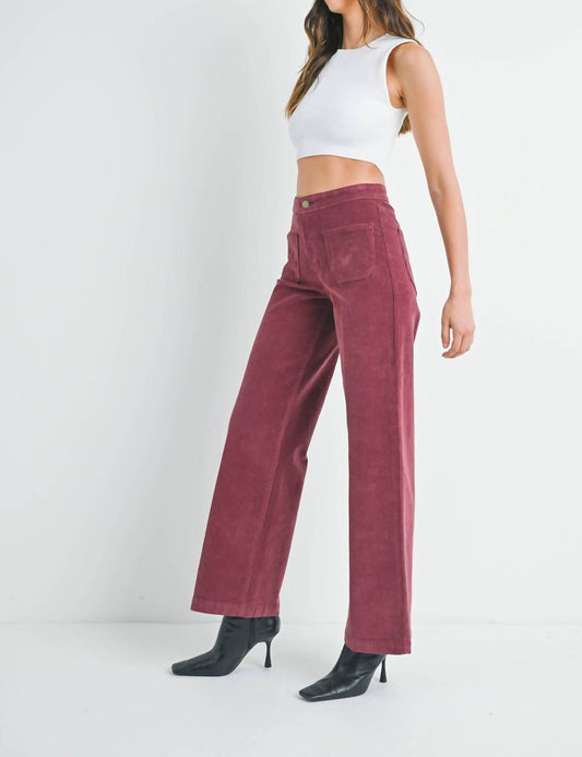 Jbd. - Corduroy Mini Patch Pocket Wide Leg Pants