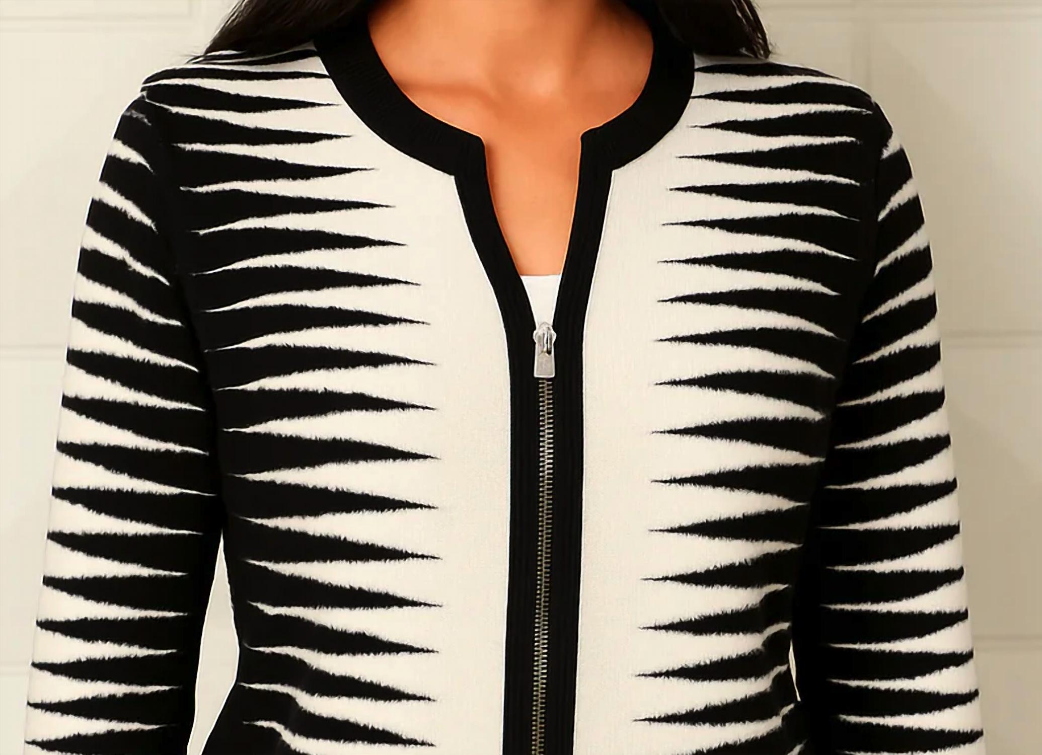 Angel Apparel - Zig Zag Zip Up Cardigan