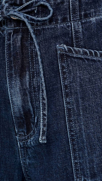 DAZE Villa Drawstring Barrel Leg Pants in blue mood - women's jeans - view 4