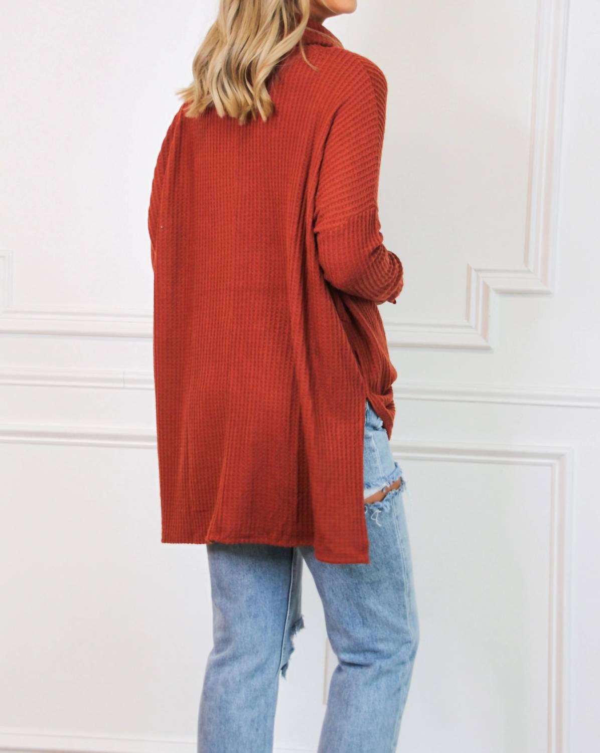 Zenana - Oversized Long Sleeves Thermal Top
