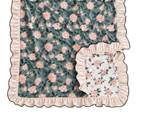 Laree + Co. - Toddler Evelyn Floral Bamboo Ruffle Blanket