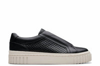 Clarks Women's Mayhill Bay Shoe in black leather - women's sneaker