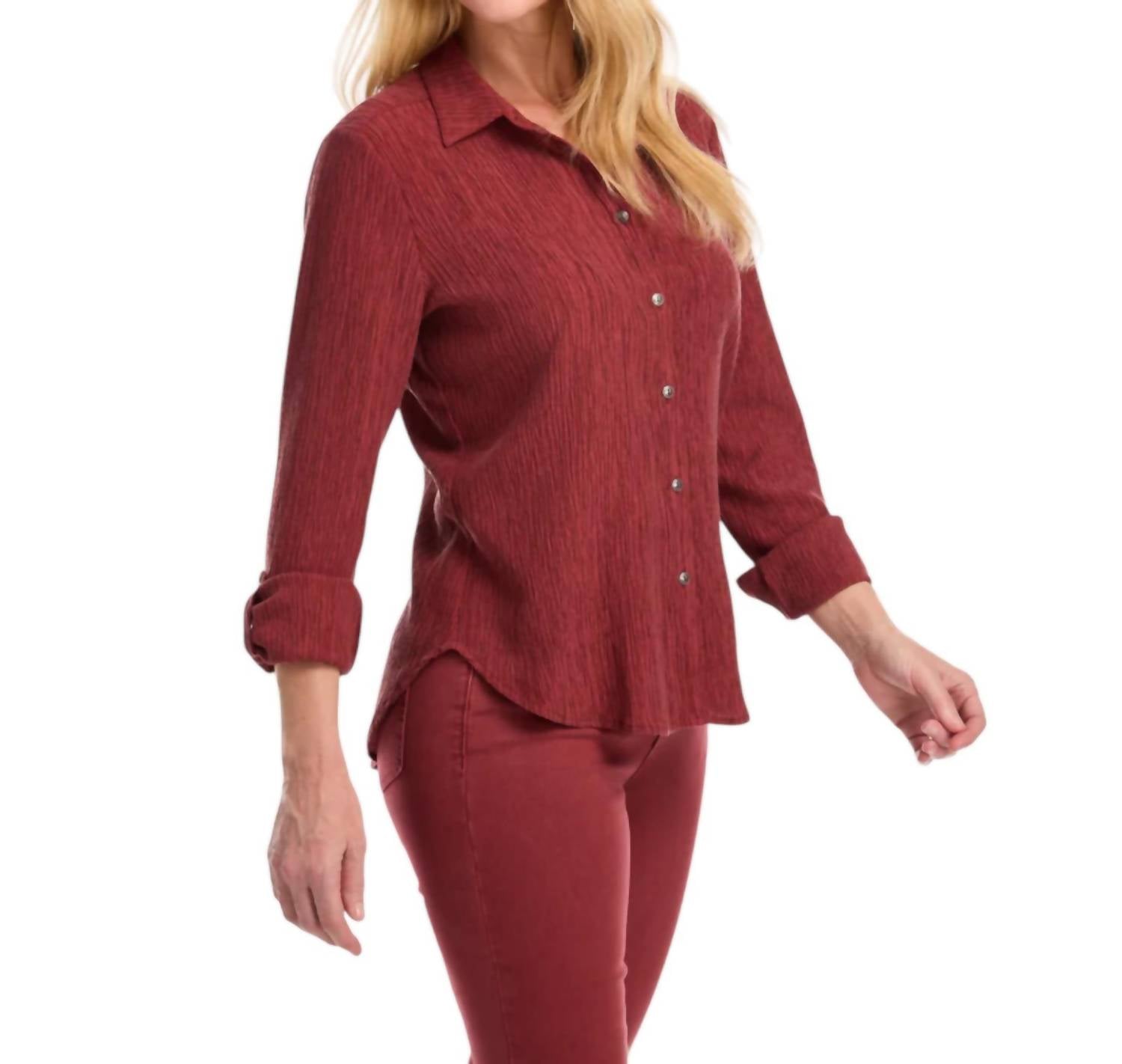 Fdj - Roll-Up Sleeve Crinkle Shirt