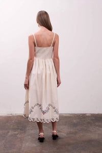 Moon River - Eyelet Embroidery Detail Midi Dress