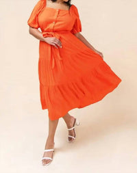 Flying Tomato - Curvy India Woven Midi Dress - Plus