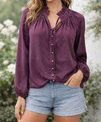 Joy Joy Peasant blouse in mulberry - women's blouse