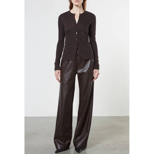 Soft Faux Leather Straight Leg Pant