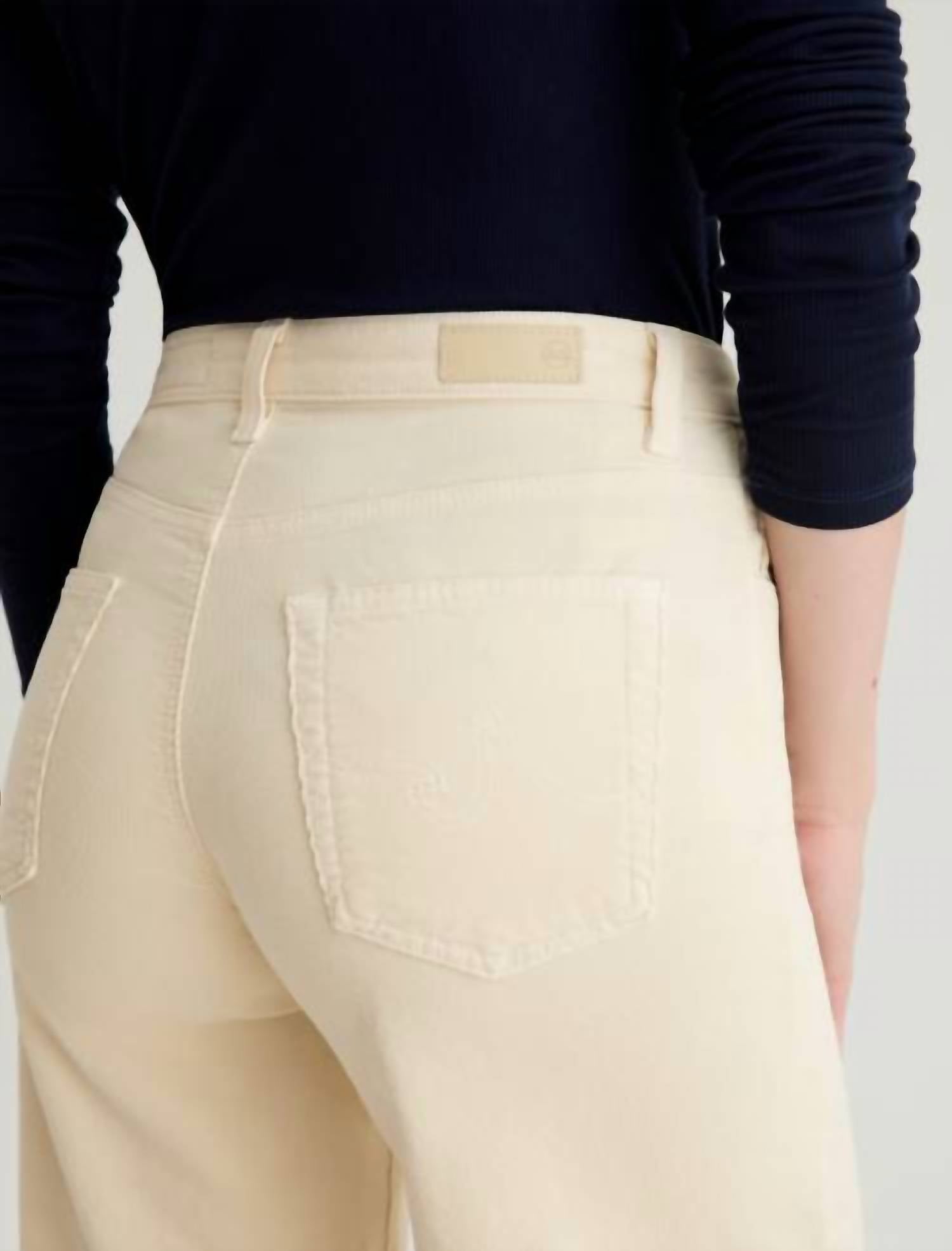 AG Jeans Saige Wide Leg Crop Corduroy Pants in opal stone 1 - women's pants - view 7