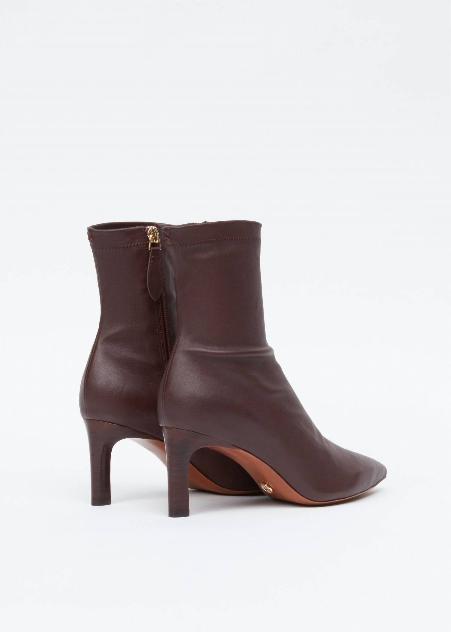 Rag & Bone Women's Mercer Leather Ankle Boots in bordeaux - women's shoe - detail view
