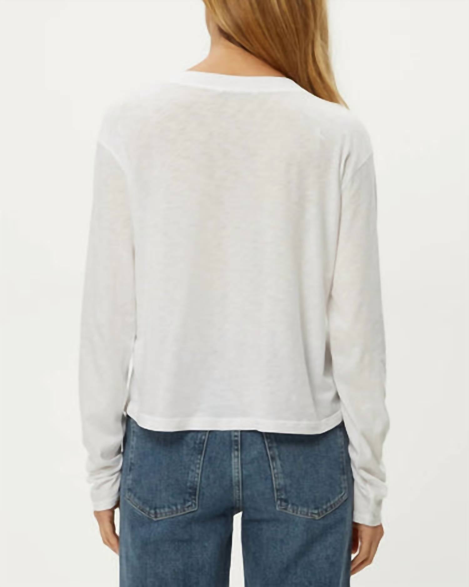 Michael Stars - Brea Cropped Long Sleeve V-neck Tee