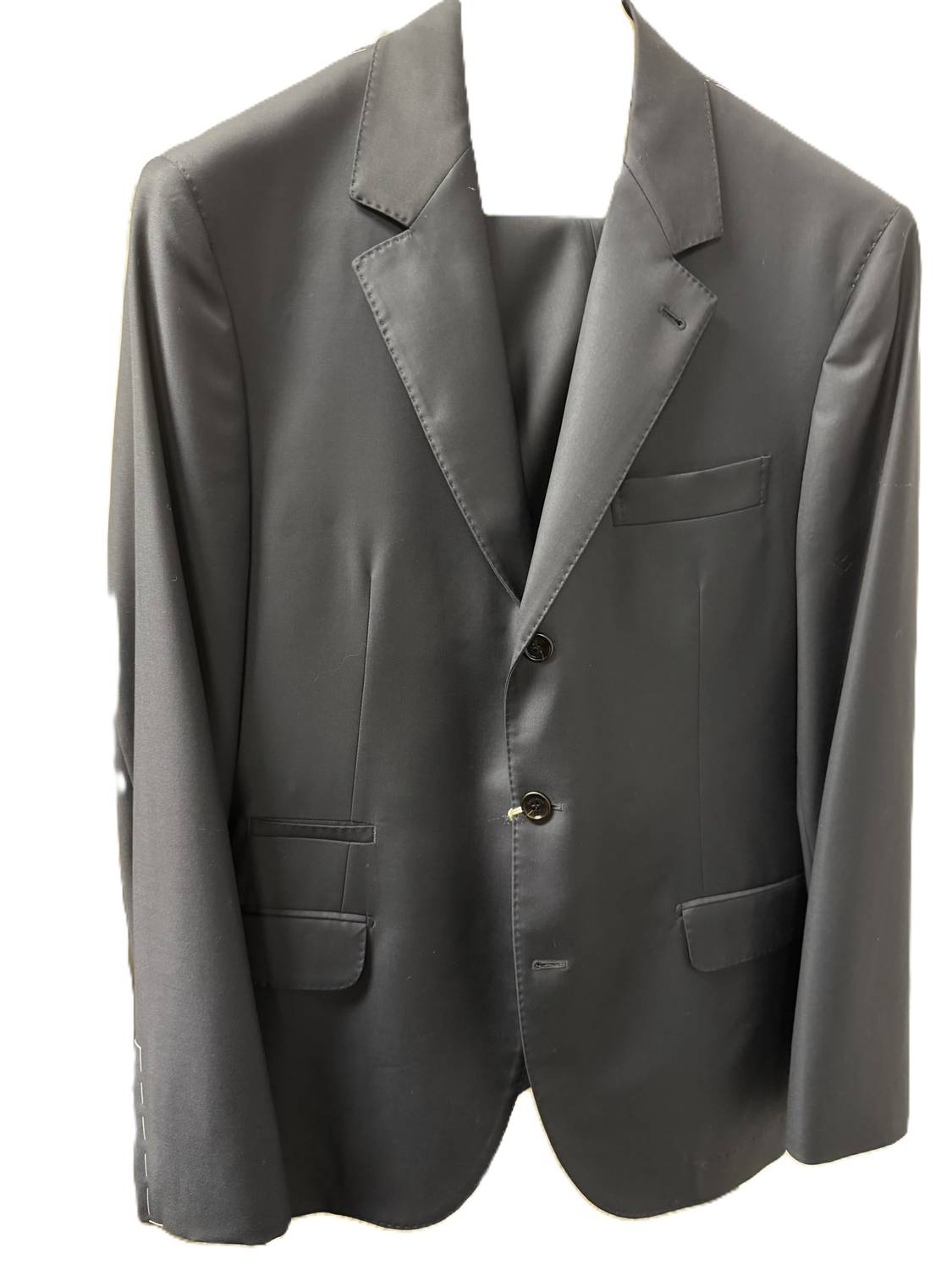 Brunello Cucinelli - MENS NAVY SINGLE-BREASTED 3-BUTTON SUIT SIZE 54