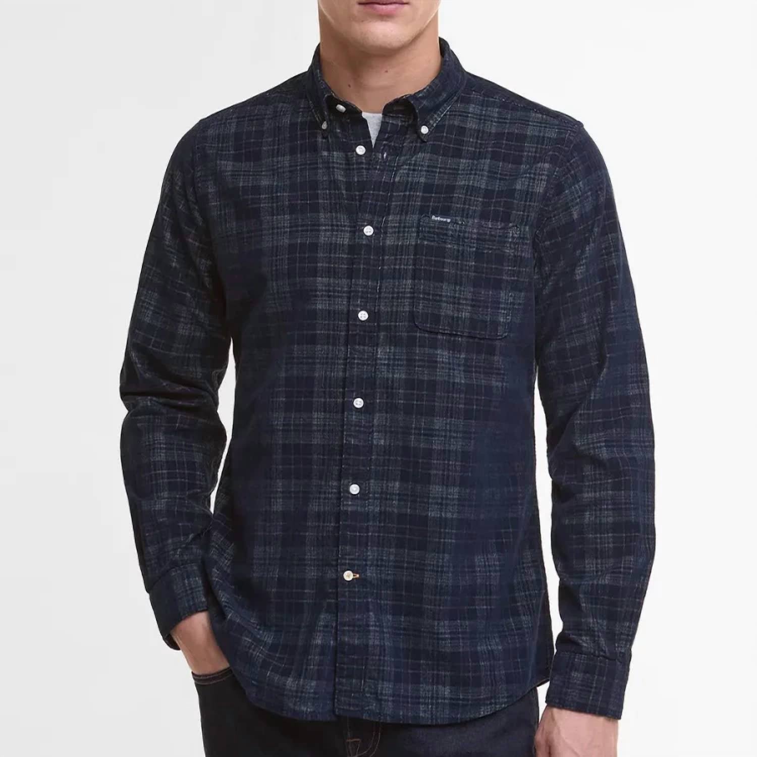 Barbour Southfield Tailored Long-Sleeve Shirt in dark navy - men's shirt