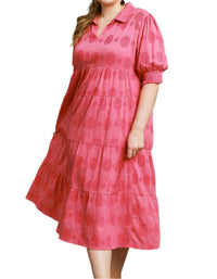 Umgee - Jacquard Tiered Midi Dress