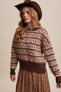 Listicle - Western Jacquard Knit Sweater