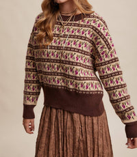 Listicle - Western Jacquard Knit Sweater