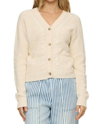 Fairfax & Favor Whitney Braided Cardigan in cream - women's cardigan