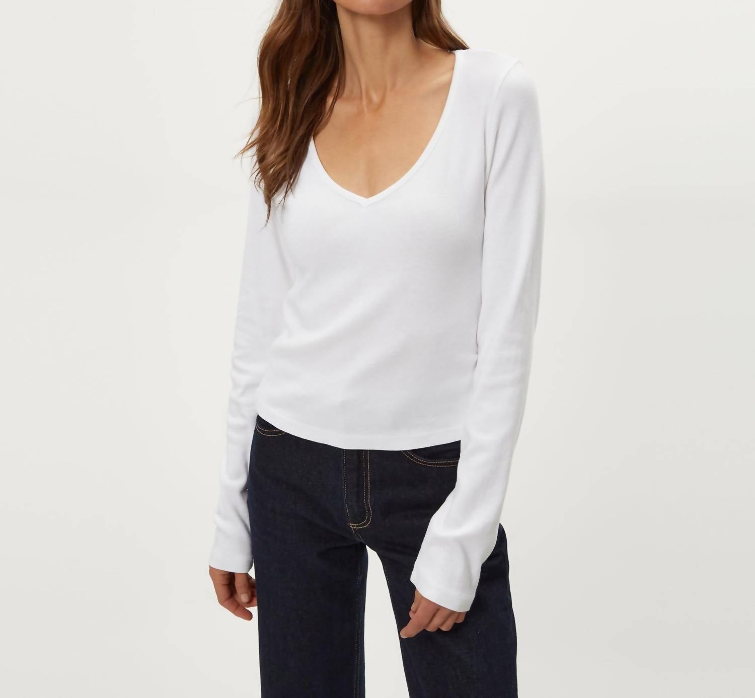 Michael Stars - Lizzie V-neck Long Sleeve Tee