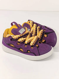 LANVIN Women's Curb Chunky Low Top Sneakers in purple yellow - women's sneaker - view 6