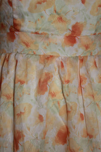 STORIA Women's Floral Ruffled Midi Sundress in white orange floral - women's dress - alternate view