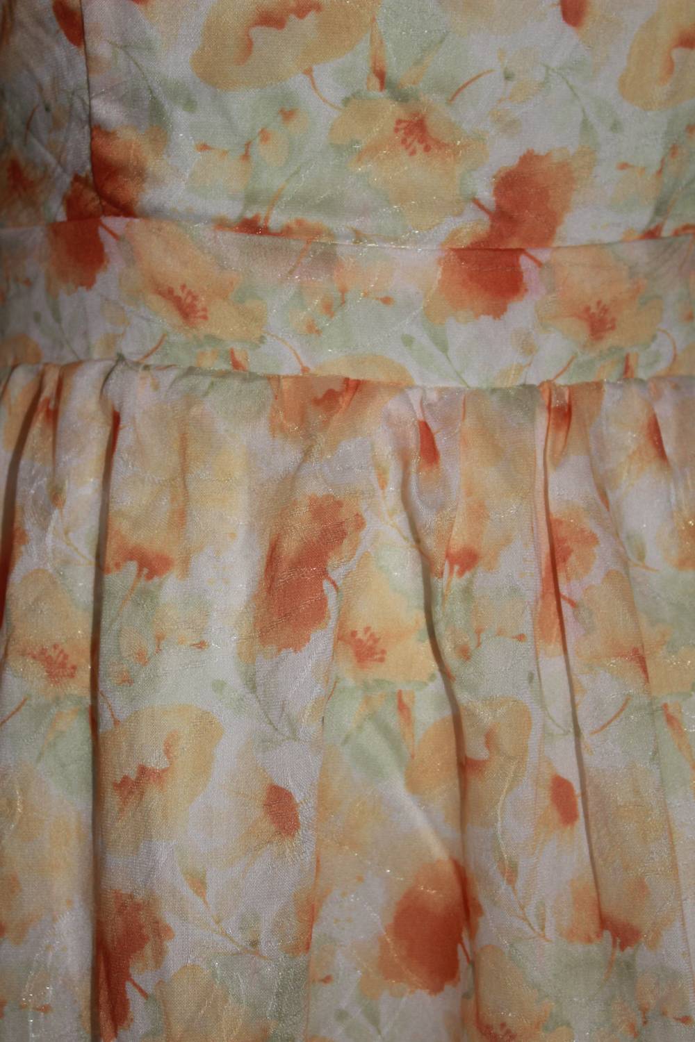 STORIA Women's Floral Ruffled Midi Sundress in white orange floral - women's dress - alternate view