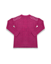 Mia - Girls Long Sleeve Studded Sweater