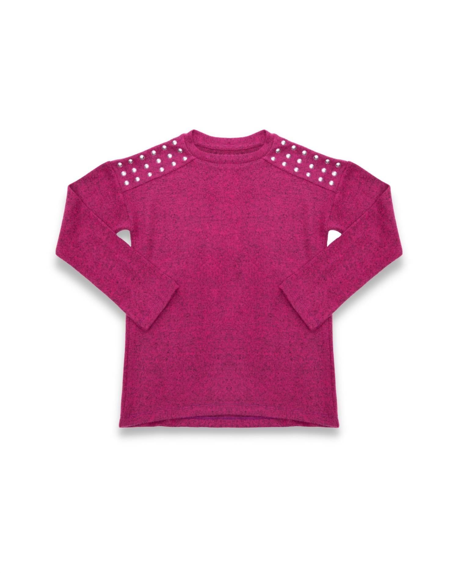 Mia - Girls Long Sleeve Studded Sweater