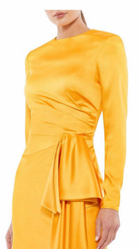 Mac Duggal - Long Sleeve Asymmetric Hem Dress