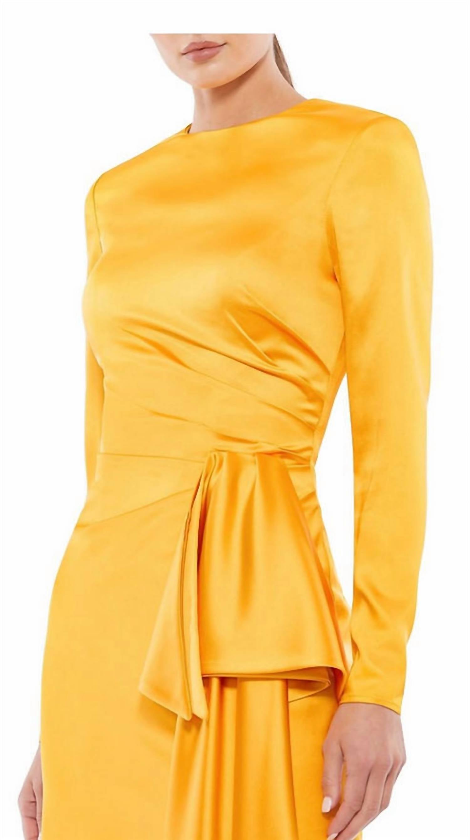 Mac Duggal - Long Sleeve Asymmetric Hem Dress