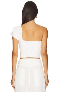 JBQ Opal Top in optic white - women's blouse - alternate view