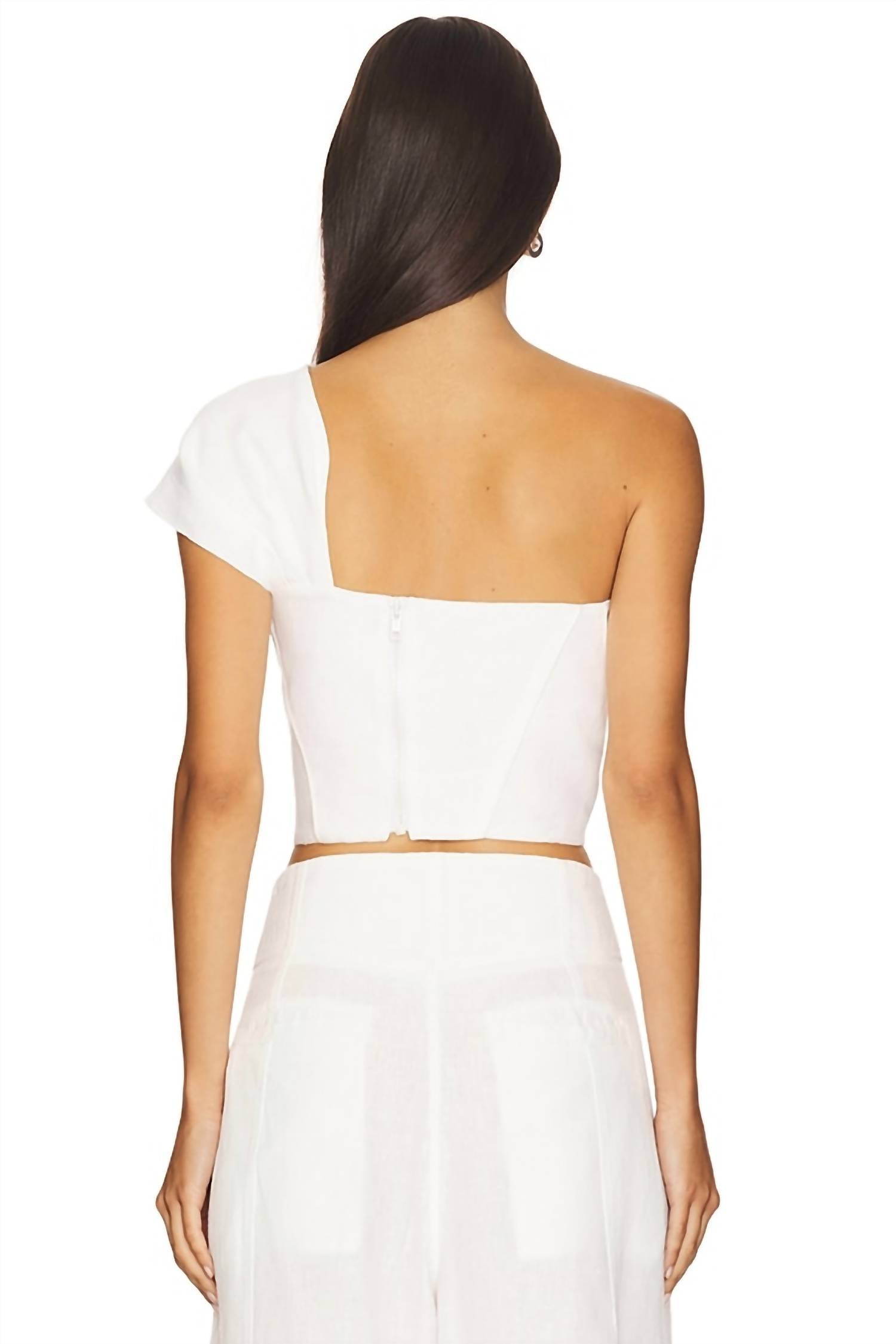 JBQ Opal Top in optic white - women's blouse - alternate view