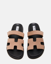 STEVE MADDEN Women's Mayven Leather Flatform Slides in mocha - women's sandal - view 4