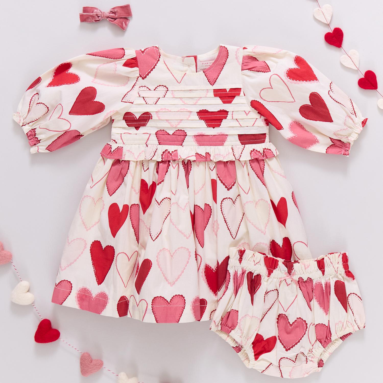 PINK CHICKEN Renee Dress Set in gradient hearts gradient hearts - item