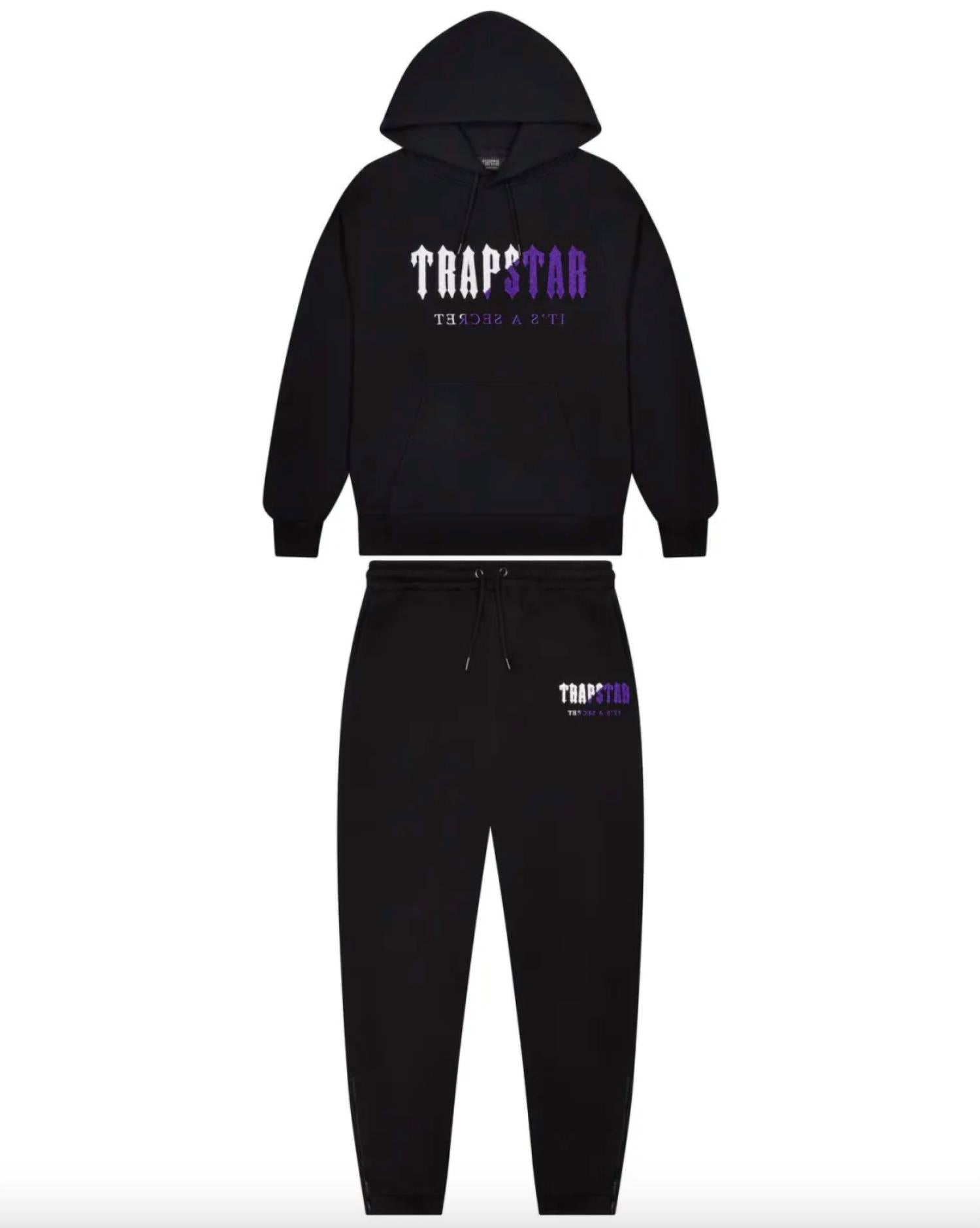 Trapstar Men’s Chenille Decoded Hooded Tracksuit in black purple - men's item