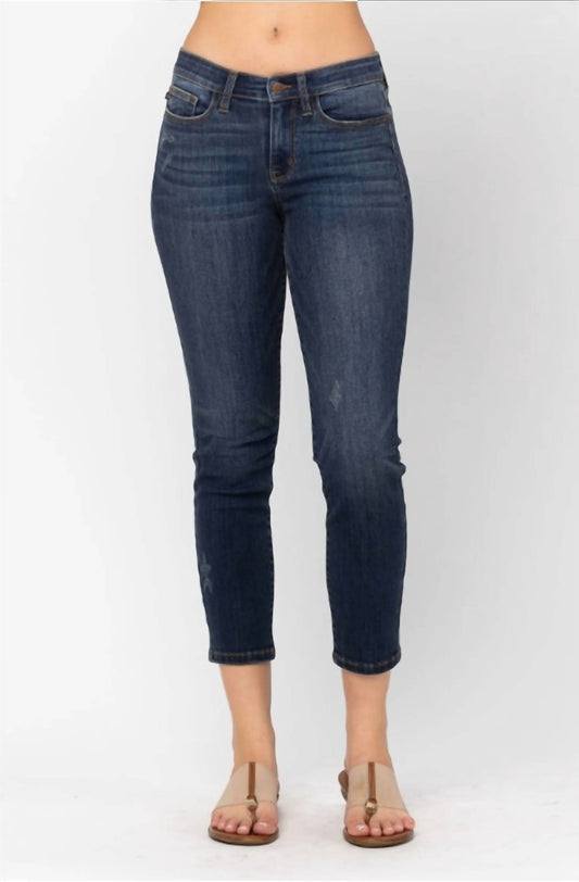 Mid Rise Cropped Relaxed Fit Denim Jean