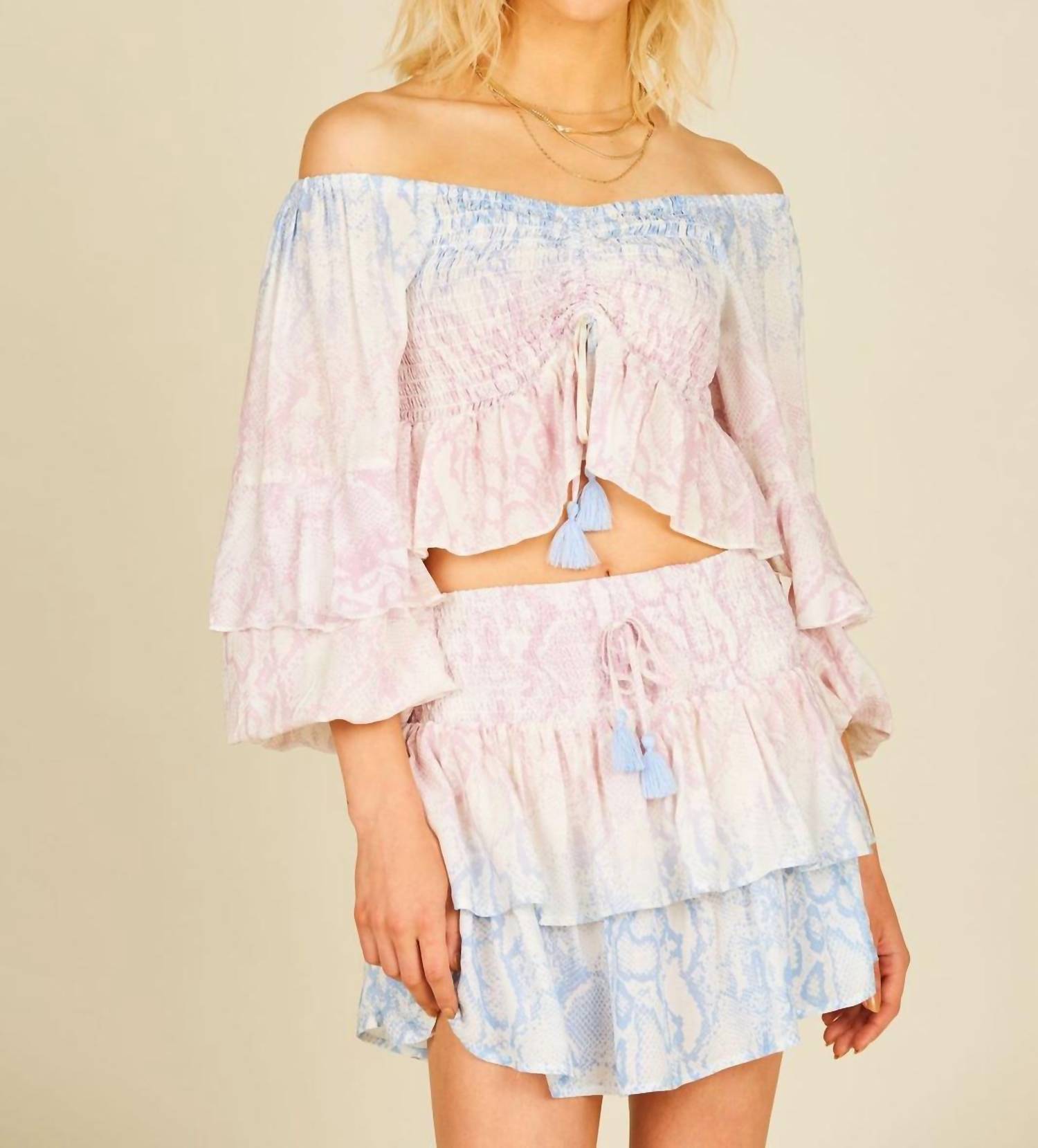 Tie Dye Snakeskin Mini Skirt