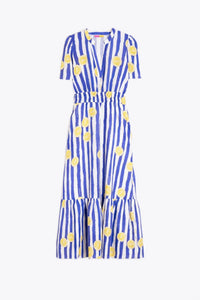 Vilagallo - Striped Lemon Midi Dress