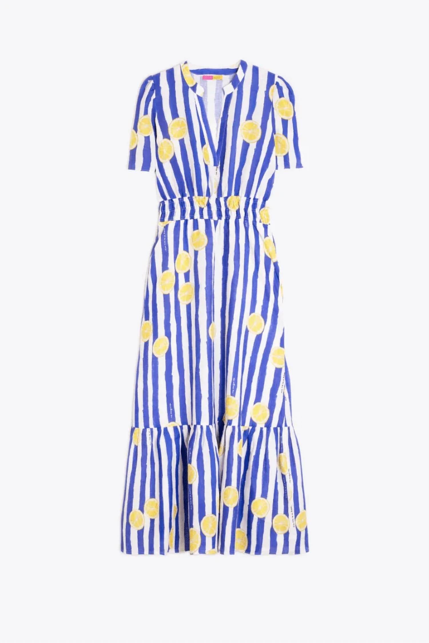 Vilagallo - Striped Lemon Midi Dress