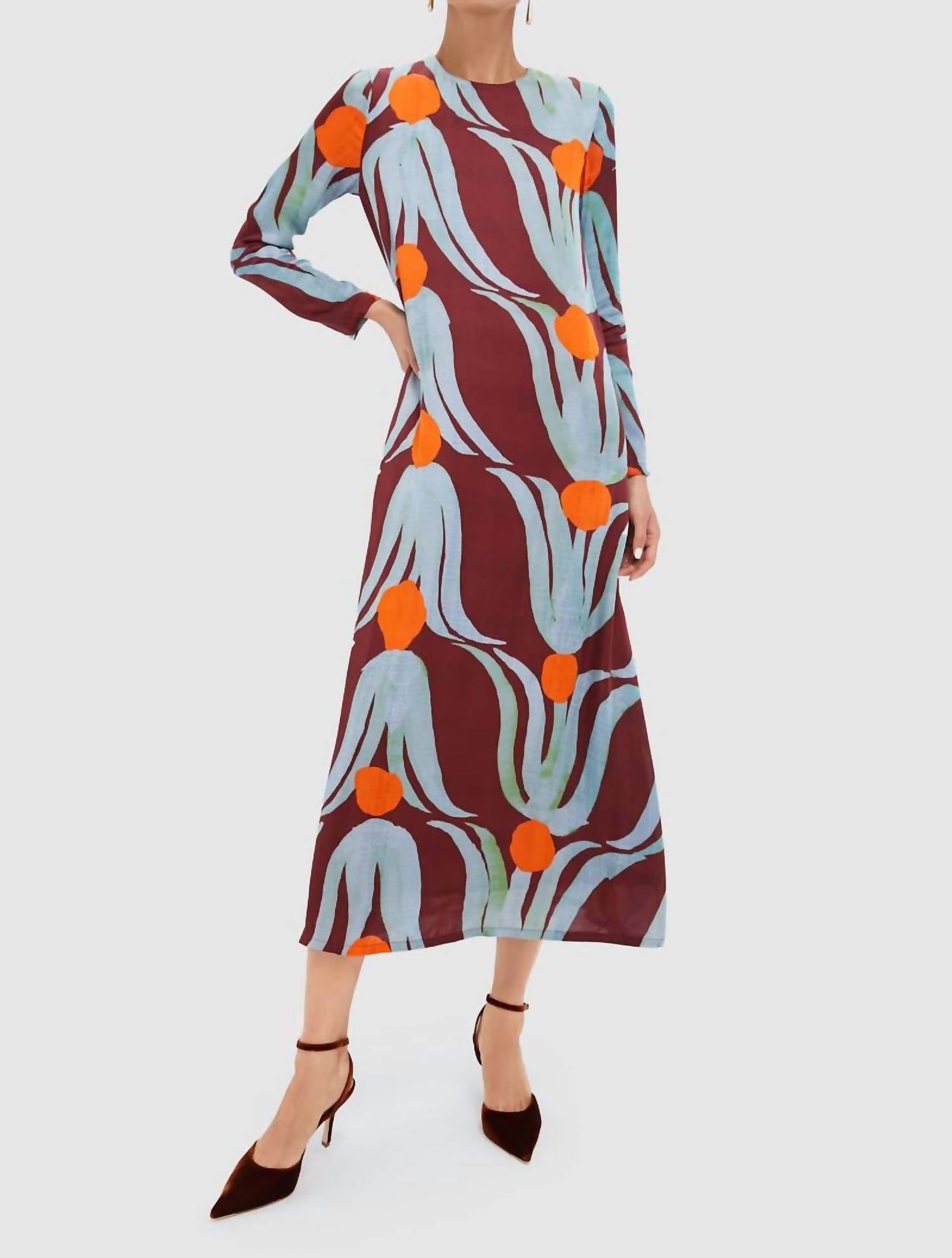 Oliphant - Long Sleeve Shift Maxi Dress