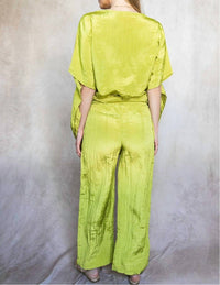 Before You Lemongrass Wide Leg Pants in green - women's pants - alternate view