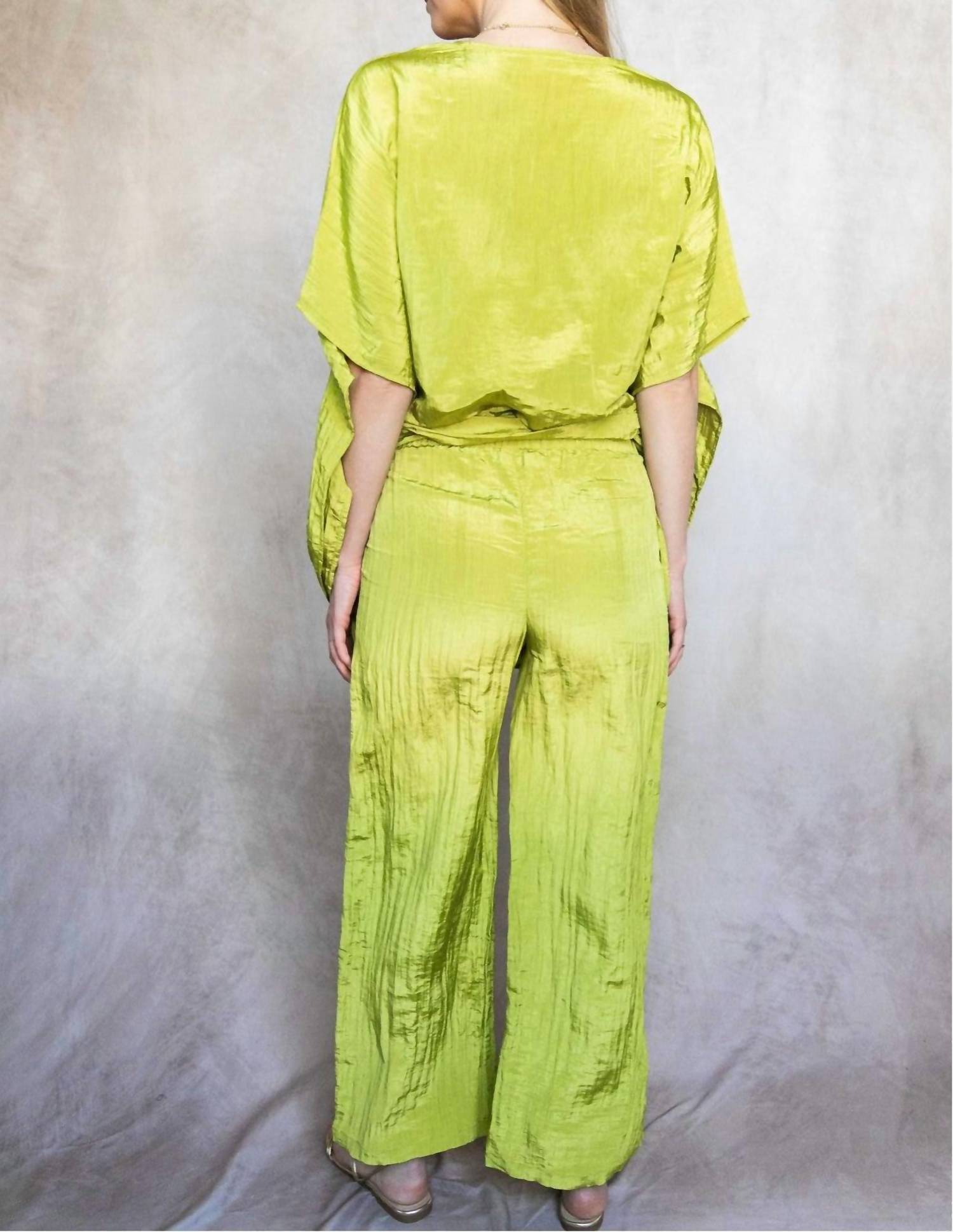 Before You Lemongrass Wide Leg Pants in green - women's pants - alternate view