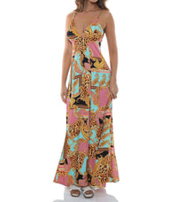 Luli Fama - Miami Daydream Chain Bralette Side Slit Maxi Dress