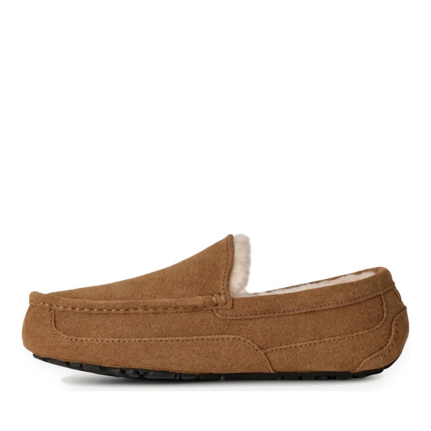 UGG Men's Ascot Suede Closed Toe Slip On Slippers in chestnut - men's loafer - alternate view