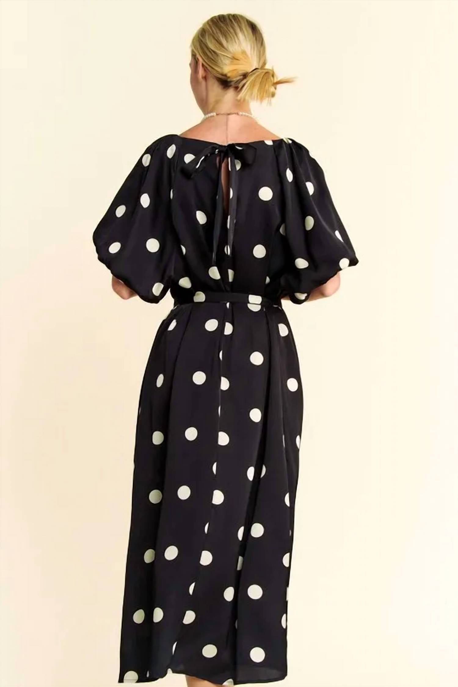 Davi & Dani - Celeste Polka Dot Midi Dress