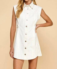 Tcec - Tia Two Toned Button Up Denim Dress