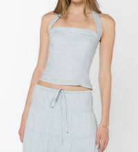 Velvet Heart - Reiko Square Neck Linen Halter Top