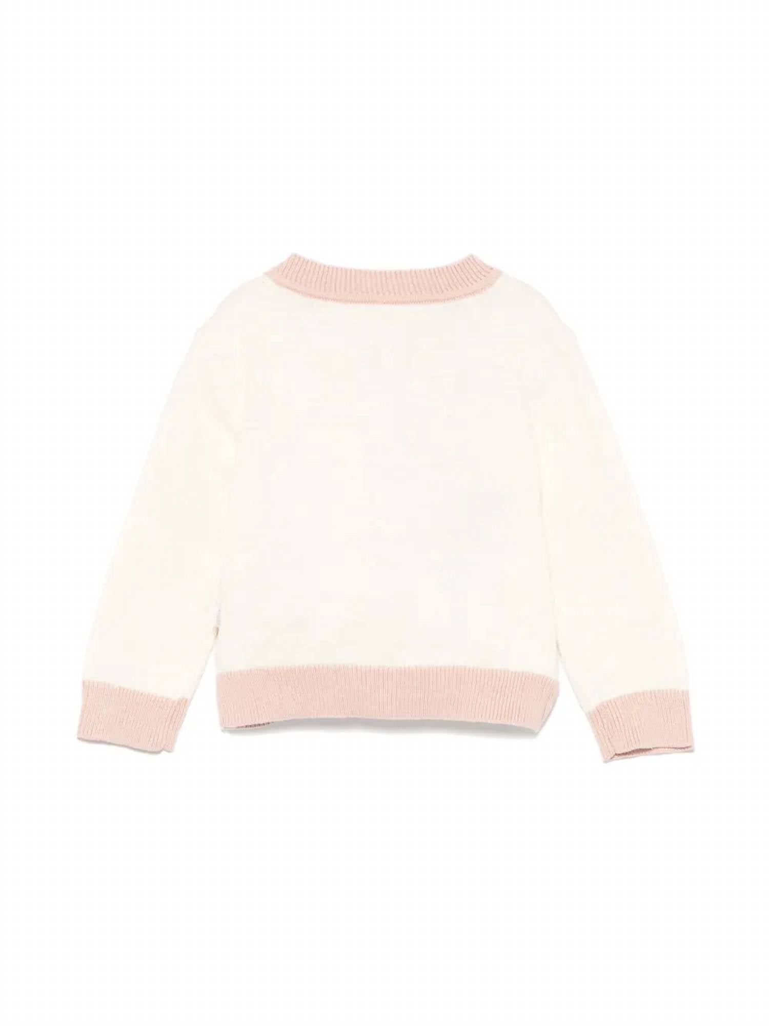Stella McCartney Baby Girl Dandelion Intarsia Cardigan in beige - item - detail view