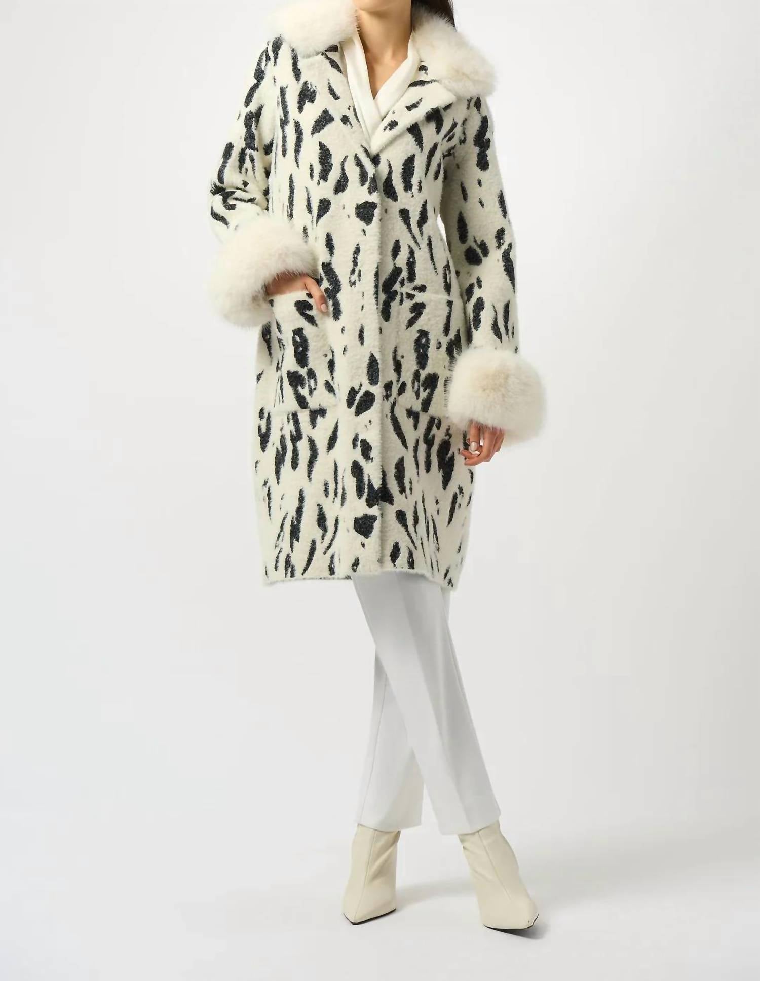 Joseph Ribkoff - Animal Print Faux Fur Coat