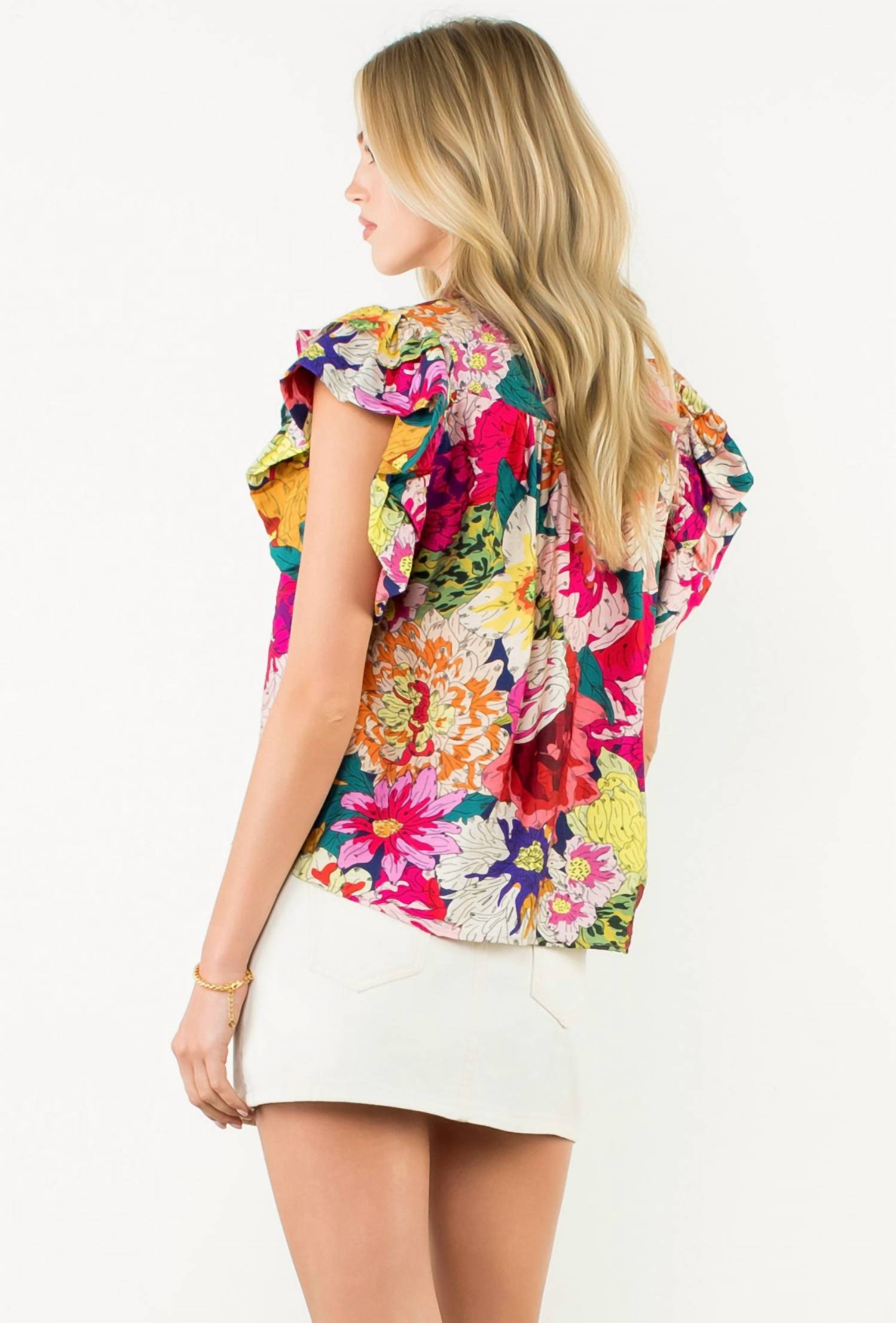 Thml - Flutter Sleeve Floral Top